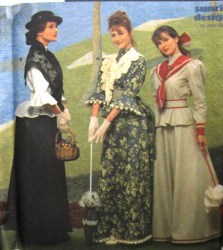 8375 SIMPLICITY TITANIC ERA PEPLUM TOP,  BUSTLE SKIRT PATTERN 6-10, 12-16 CHOICE